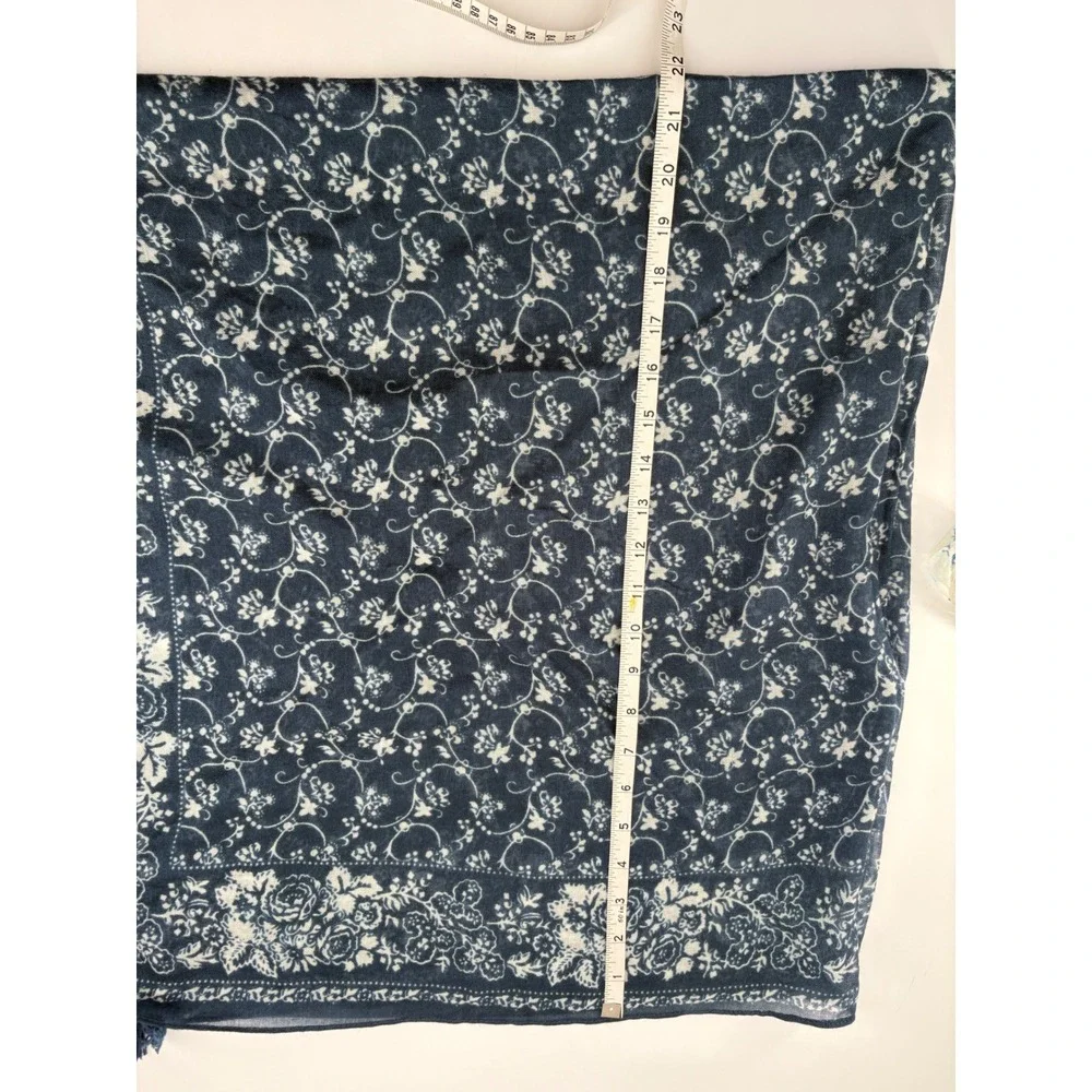 Aeropostale Scarf Lot 2 Floral Lace Crochet Navy Studded Tassel Boho Cottagecore